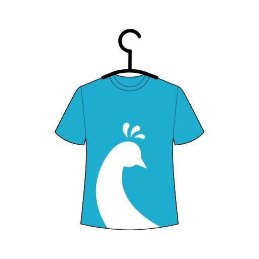 Stylish Blue T-Shirt Featuring Elegant Peacock Design Logo Template