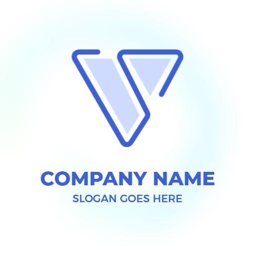 Stylish Blue V Letter Design for Modern Branding Logo Template
