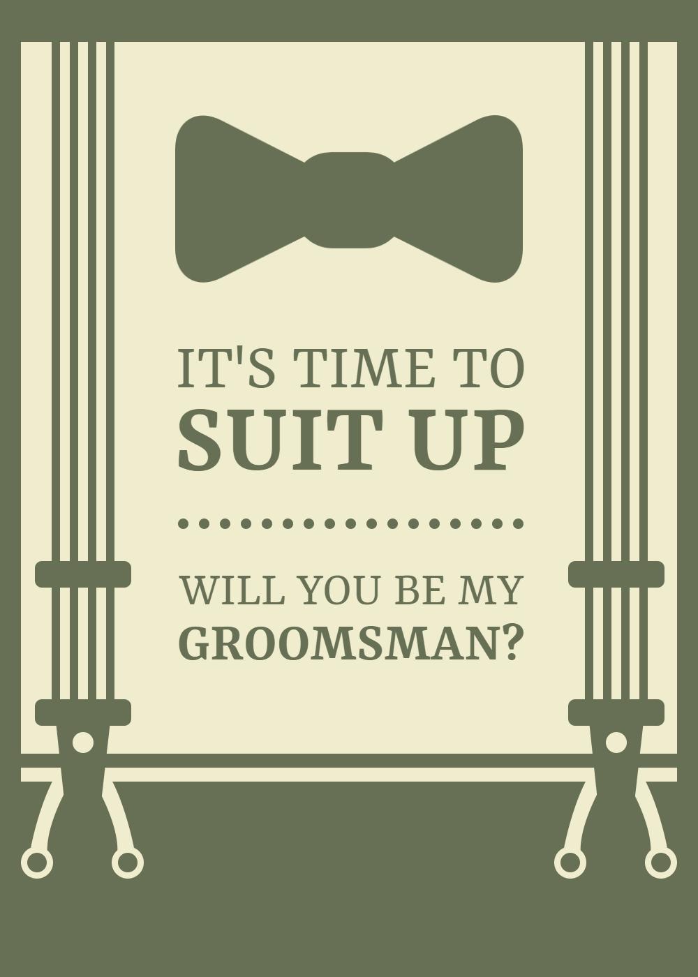 Stylish Bow Tie Proposal Groomsman Invitation Template