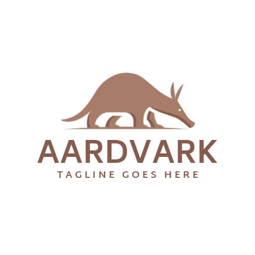 Stylish Brown Aardvark Design for Animal Lovers Logo Template