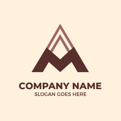 Stylish Brown Abstract Letter Design Creating Corporate Identity Logo Template