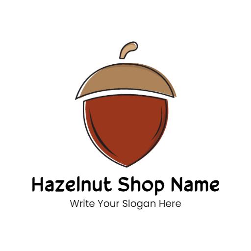 Stylish Brown Acorn Design for Hazelnut Lovers Logo Template