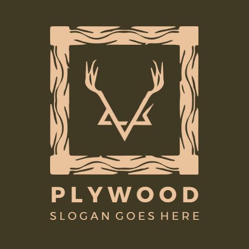 Stylish Brown and Beige Plywood Design Featuring Nature Logo Template