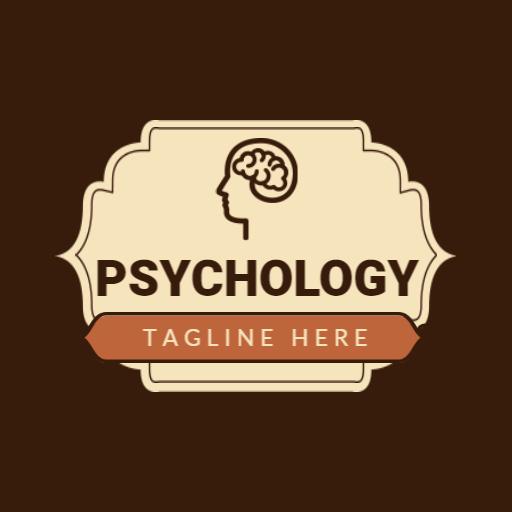 Stylish Brown and Cream Design Representing Healthcare Psychology Logo Template