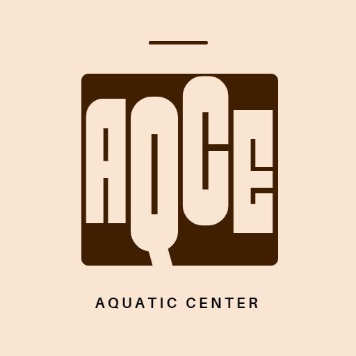 Stylish Brown and Cream Letter Monogram for Aquatic Center Logo Template