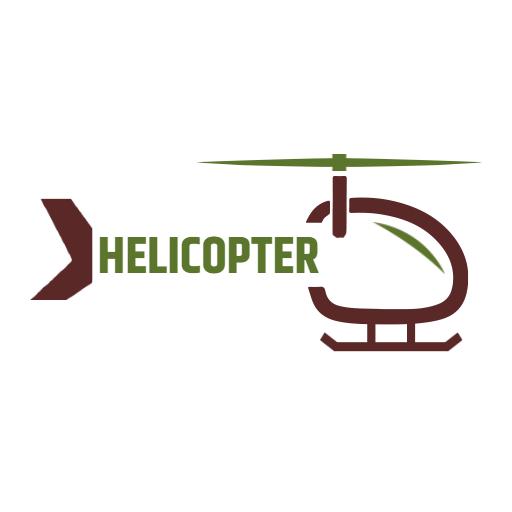 Stylish Brown and Green Helicopter Design for Aerial Services Logo Template
