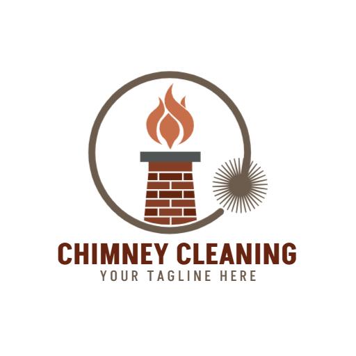 Stylish Brown and Orange Chimney Cleaning Service Logo Template