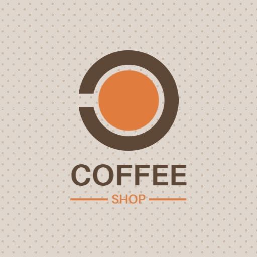 Stylish Brown and Orange Coffee Shop Logo Design Logo Template