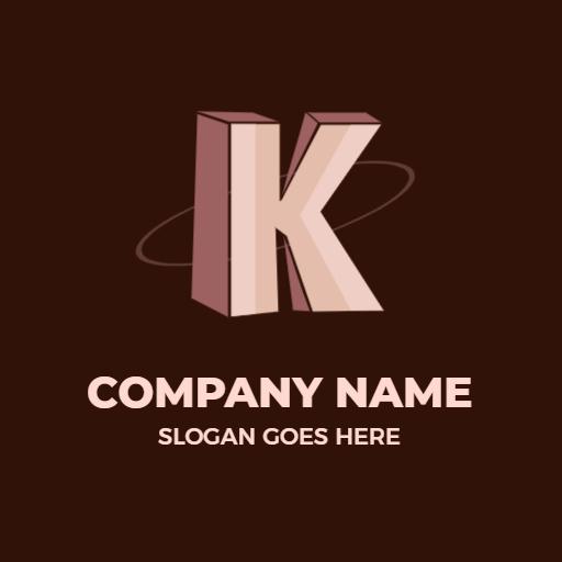 Stylish Brown and Pink K Letter Design for Your Brand Logo Template
