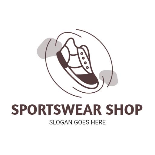 Stylish Brown Athletic Shoe Design for Sportswear Logo Template