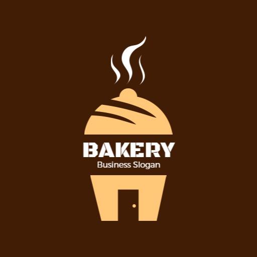 Stylish Brown Bakery Design Featuring Fresh Bread Aroma Logo Template
