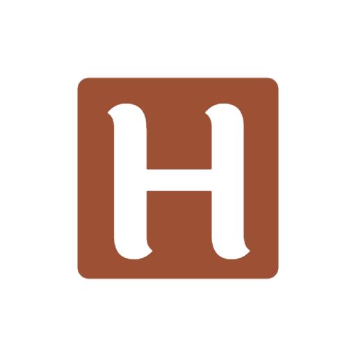 Stylish Brown Block Letter H Representing Alphabet Design Logo Template