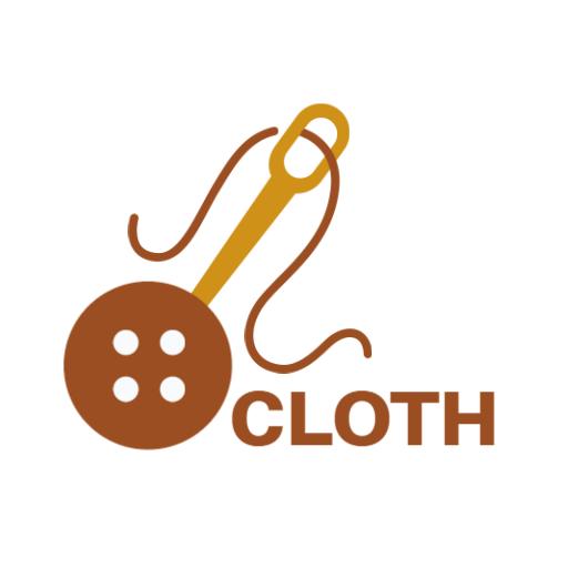 Stylish Brown Button and Needle Design for Clothing Brand Logo Template