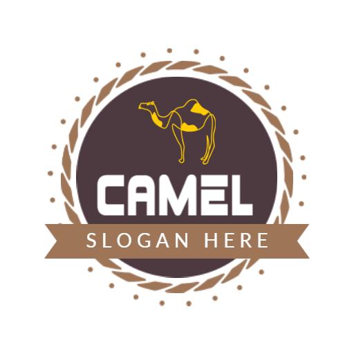 Stylish Brown Circle Featuring a Camel Illustration Logo Template