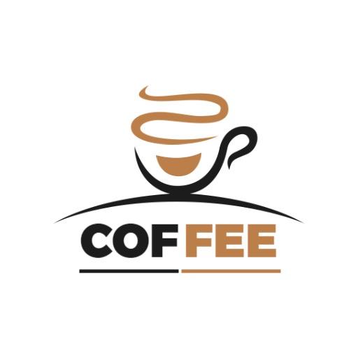 Stylish Brown Coffee Cup Design with Aromatic Waves Logo Template