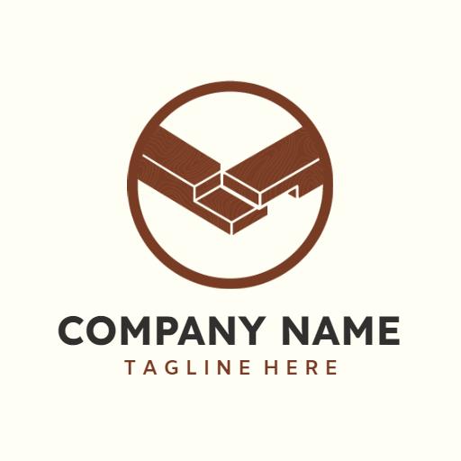 Stylish Brown Collaboration Emphasizing Joinery Techniques Logo Template