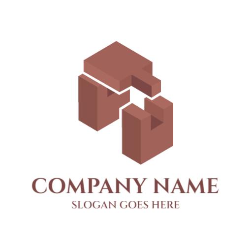 Stylish Brown Cubes Representing Precision Joinery Logo Template