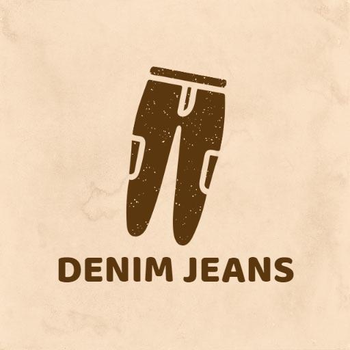 Stylish Brown Denim Design for Modern Jeans Logo Template