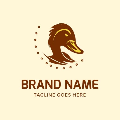 Stylish Brown Duck Design with Elegant Detailing Logo Template