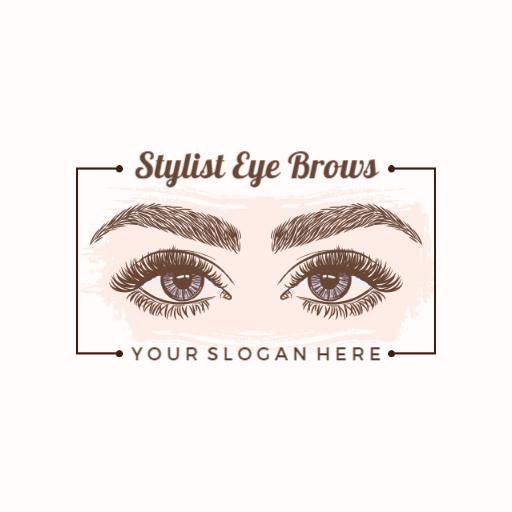 Stylish Brown Eyelash Design Enhancing Beauty Logo Template
