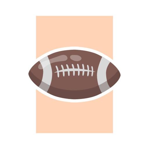 Stylish Brown Football Design on Soft Peach Background Logo Template