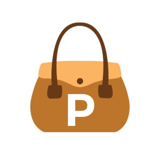 Stylish Brown Handbag Design Featuring Letter P Logo Template