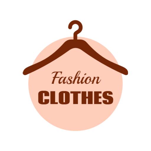 Stylish Brown Hanger with Elegant Fashion Clothes Logo Template