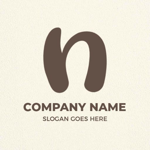 Stylish Brown Letter N Design Representing Identity Logo Template