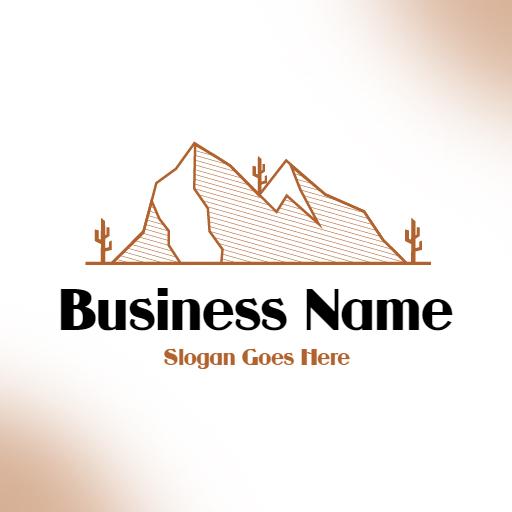 Stylish Brown Mountain Landscape Highlighting Desert Themes Logo Template