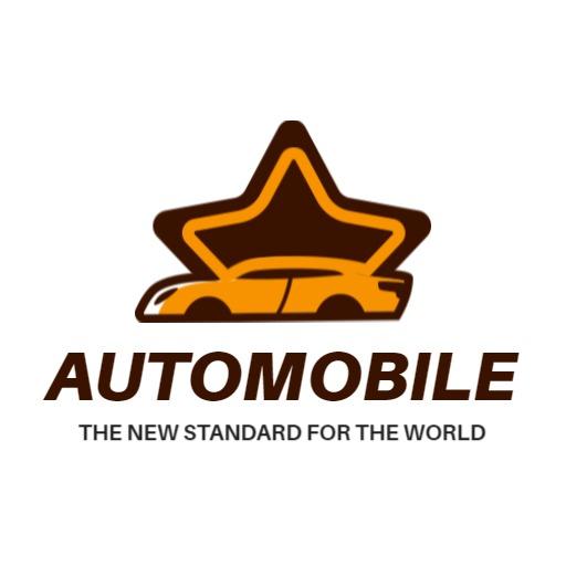 Stylish Brown Star with Car Design Represents Garage Logo Template