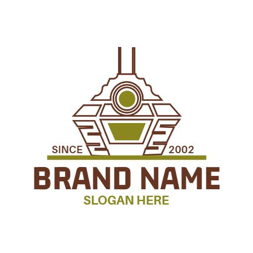 Stylish Brown Tank Design Highlighting Military Strength Logo Template