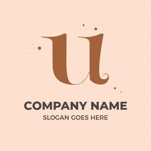 Stylish Brown U Letter Design with Elegant Touch Logo Template
