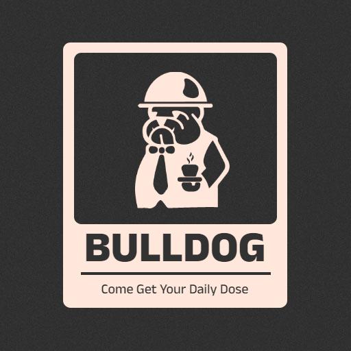 Stylish Bulldog Barista with Coffee for Daily Dose Logo Template