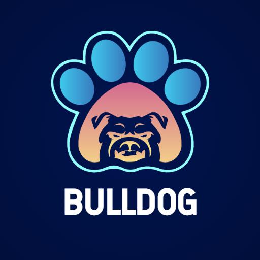 Stylish Bulldog Paw Design with Vibrant Gradient Colors Logo Template