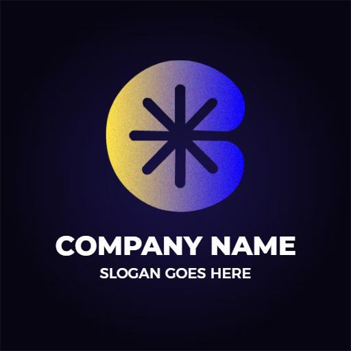 Stylish C Letter Design with Blue and Yellow Gradient Logo Template