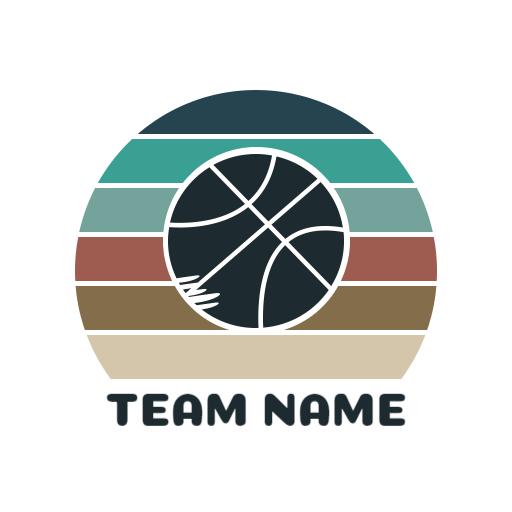Stylish Circle Basketball Design with Bold Colors Logo Template