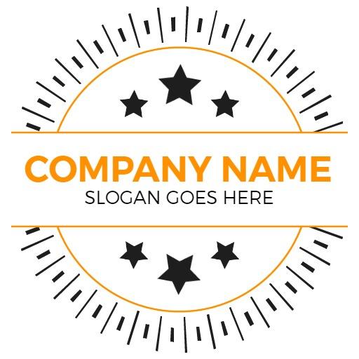 Stylish Circle Design Featuring Stars and Company Branding Logo Template