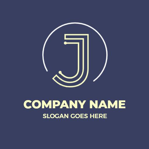 Stylish Circular Design Featuring a Bold J Letter Logo Template