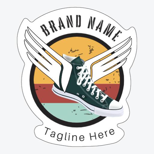 Stylish Converse Sneaker Design for Creative Sticker Logo Template