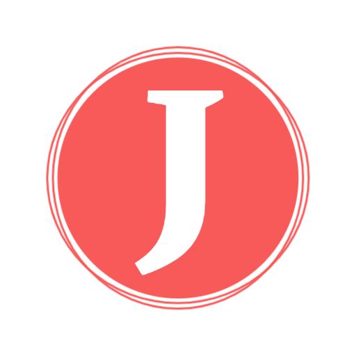 Stylish Coral Circle Featuring the Letter J Alphabet Logo Template