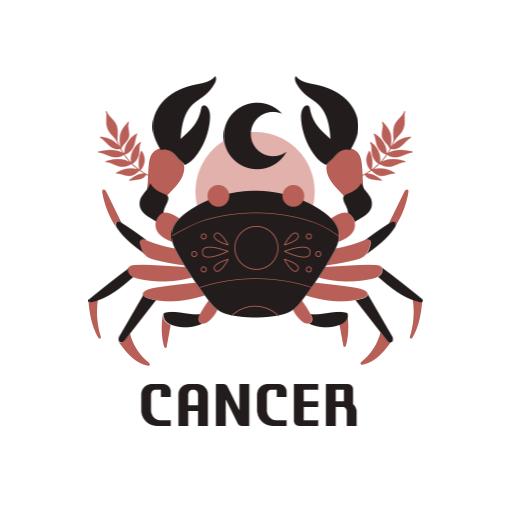 Stylish Crab Design Representing Cancer Zodiac Sign Logo Template