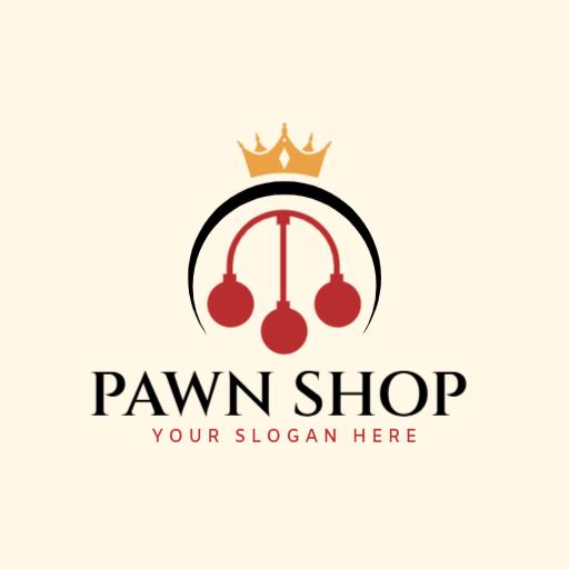 Stylish Crown and Red Balls Logo for Pawn Shop Logo Template