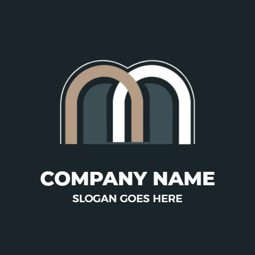 Stylish Dark Background Featuring Modern M Letter Logo Template