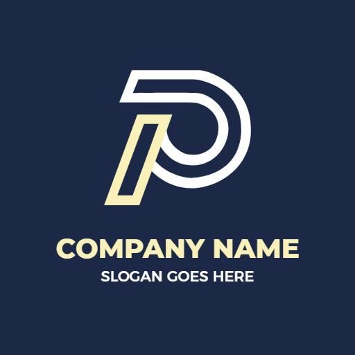 Stylish Dark Blue Design Featuring P Letter Logo Template