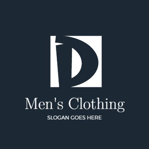 Stylish Dark Blue Logo for Modern Men's Clothing Brand Logo Template