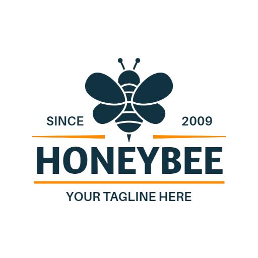 Stylish Dark Honeybee Logo with Elegant Wing Design Logo Template