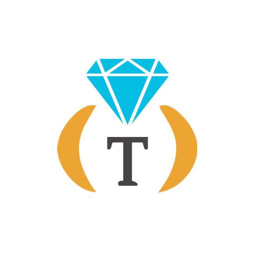 Stylish Diamond Art and Letter T Design Alphabet Logo Template
