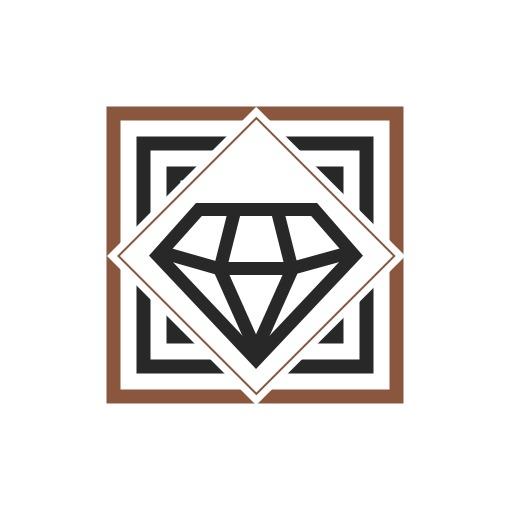 Stylish Diamond Design Encased in Square Borders Logo Template