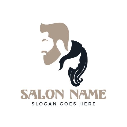 Stylish Dual Silhouette Design for Modern Salon Logo Template