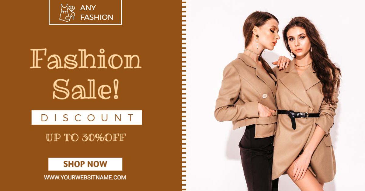 Stylish Earthy Tones for Fashion Sale Discount Banner Template